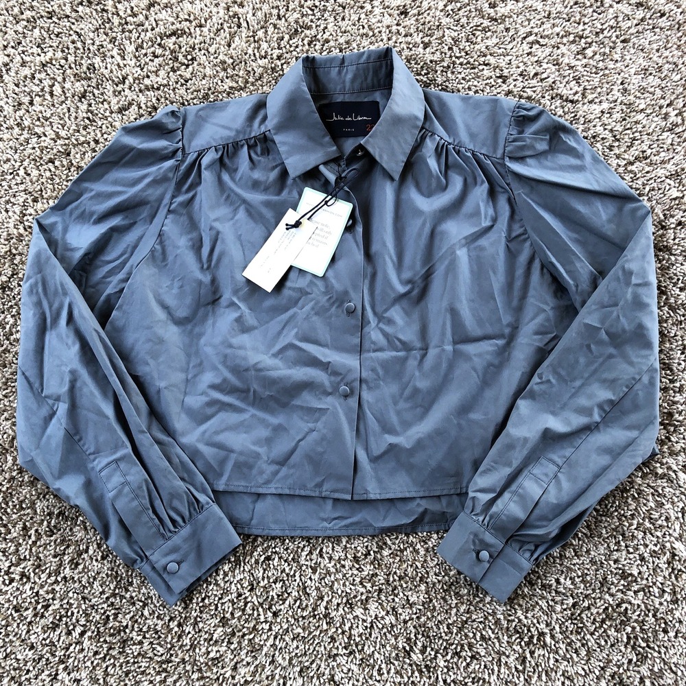 Julie De Libran Dinamo Shirt Jacket Size 12 Nuage Blue Japanese Cotton Popeline